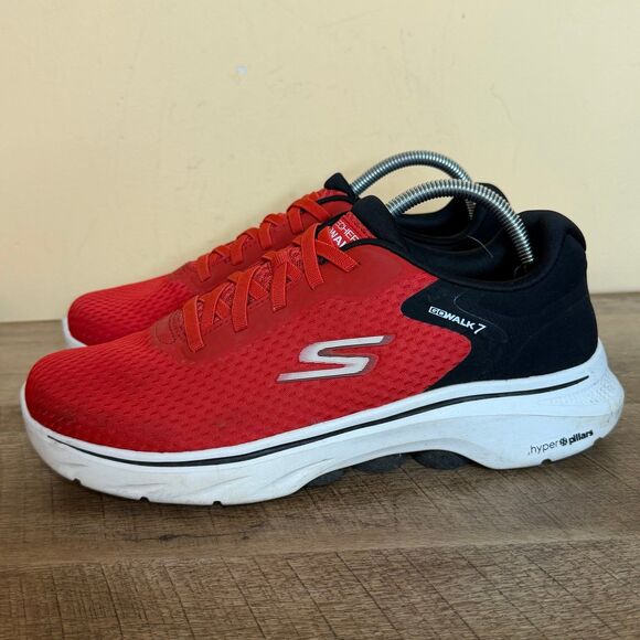 Skechers Mens Go Walk 7 - The Construct Sneaker red black size 8.5 shoes - Picture 3 of 7